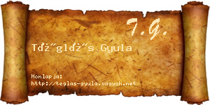 Téglás Gyula névjegykártya