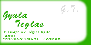 gyula teglas business card